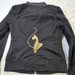 Baby Phat Black Full Zip Jacket Medium Light Weight Vintage 2000s Gold Accents
